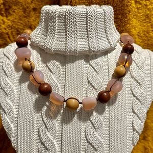 NWT Pink & Brown Bead Necklace by SoGood